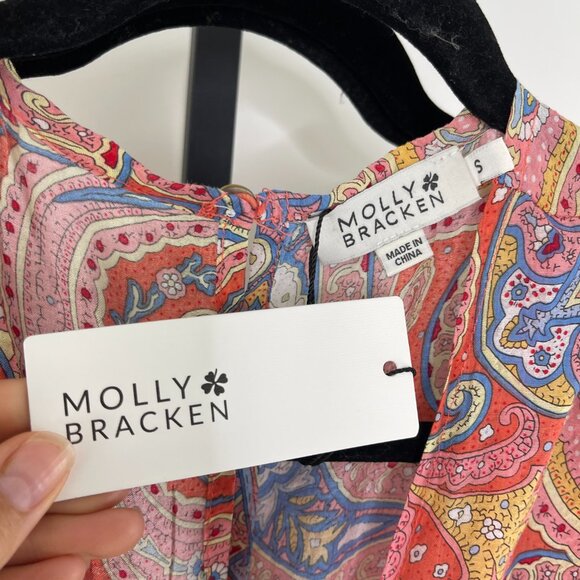 Molly Bracken Women's Multicolor Pink Isabelle Paisley Woven Jumpsuit Size S/XL - Picture 11 of 15